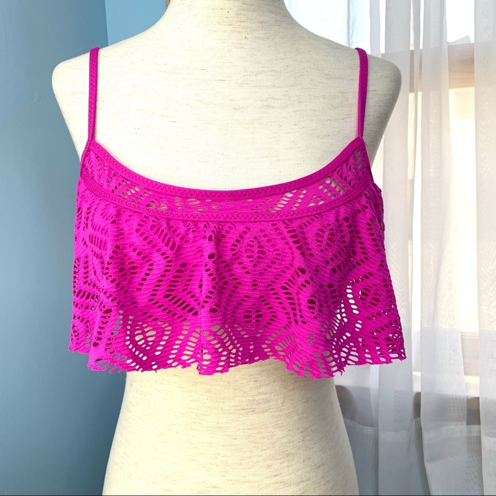 NWT Becca Pink Geometric Cut Out Bikini Top